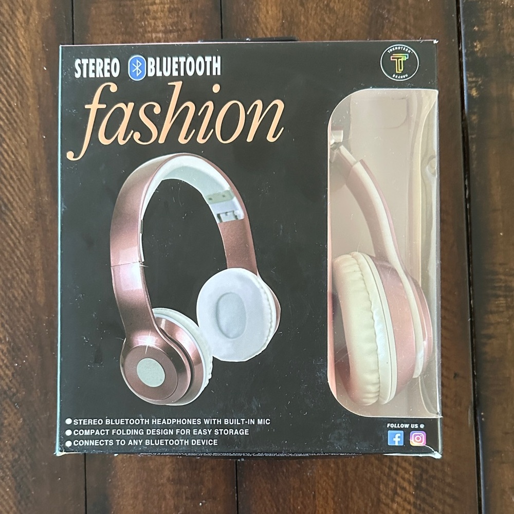 Stereo Bluetooth Fashion Headphones - Rose Gold